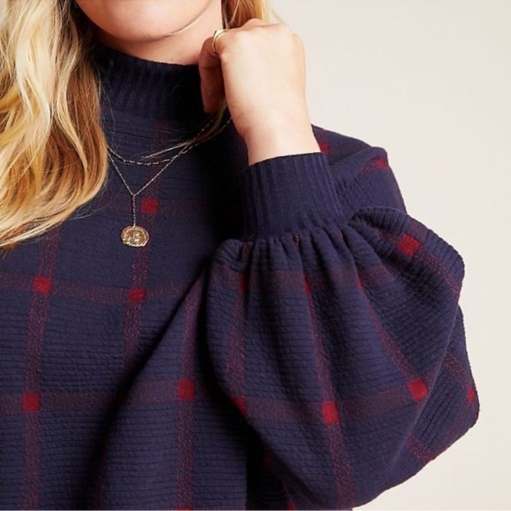 Anthropologie Porridge Bonnie Sweater Plaid Winter - Picture 2 of 9